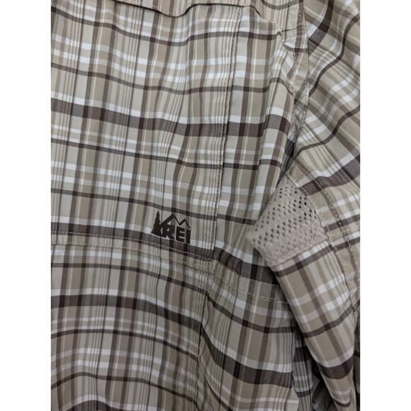 REI Co op Vented Brown Plaid Shirt Mens XL Performance Outdoor LS EUC - Picture 5 of 6